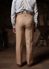 Melbrook Linen Fishtail Trousers - Mushroom
