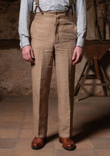 Melbrook Linen Fishtail Trousers - Mushroom