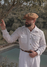 Long Sleeve Cotton Board Shirt - White