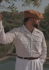 Long Sleeve Cotton Board Shirt - White