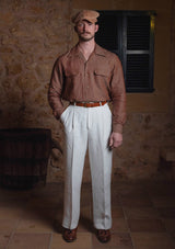 Clark Pure Linen Trousers - White