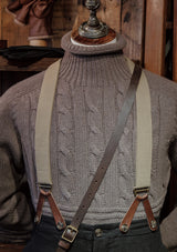 Clapperton Half Cable Knit Lambswool Sweater - Wilderbeast
