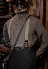 Clapperton Half Cable Knit Lambswool Sweater - Wilderbeast