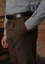 Woodrow Harris Tweed Classic Cut Trousers - Dark Prince Of Wales