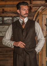 Woodrow Waistcoat - Burnt Saddle Herringbone