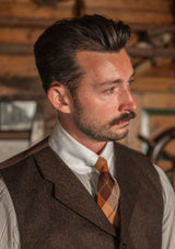 Woodrow Waistcoat - Burnt Saddle Herringbone