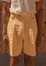 Gene Pure Linen Shorts - Lemon