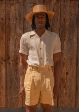 Gene Pure Linen Shorts - Lemon