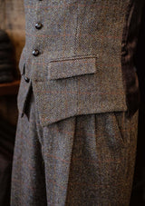 Edison Harris Tweed Waistcoat - Brown Check