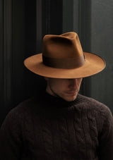 Barbosa Flat Brim Fedora - Driftwood