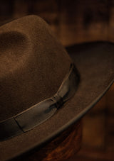 Barstow Wide Brim Fedora - Dark Brown