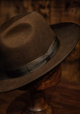 Barstow Wide Brim Fedora - Dark Brown