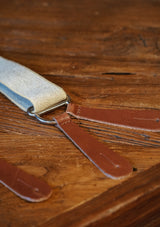 Button Braces - Silver Brass Fittings - Oat