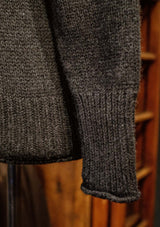 Clapperton Half Cable Knit Lambswool Sweater - Dark Grey