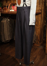 Brockman 'Clark' Trouser - Navy Diamond Weave Wool