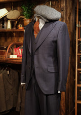 Brockman 'Clark' Trouser - Navy Diamond Weave Wool
