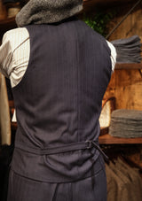 Brockman Waistcoat - Navy Diamond Weave Wool