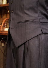 Brockman Waistcoat - Navy Diamond Weave Wool