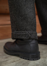 Edison Harris Tweed Gene Trouser - Charcoal Herringbone