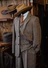 Edison Harris Tweed Waistcoat - Brown Check