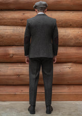 Edison Harris Tweed Classic Trouser - Charcoal Herringbone