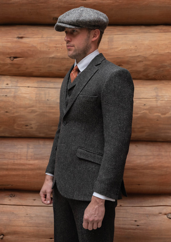 Edison Harris Tweed Jacket - Charcoal Herringbone