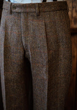 Edison Harris Tweed Trousers - Brown Check