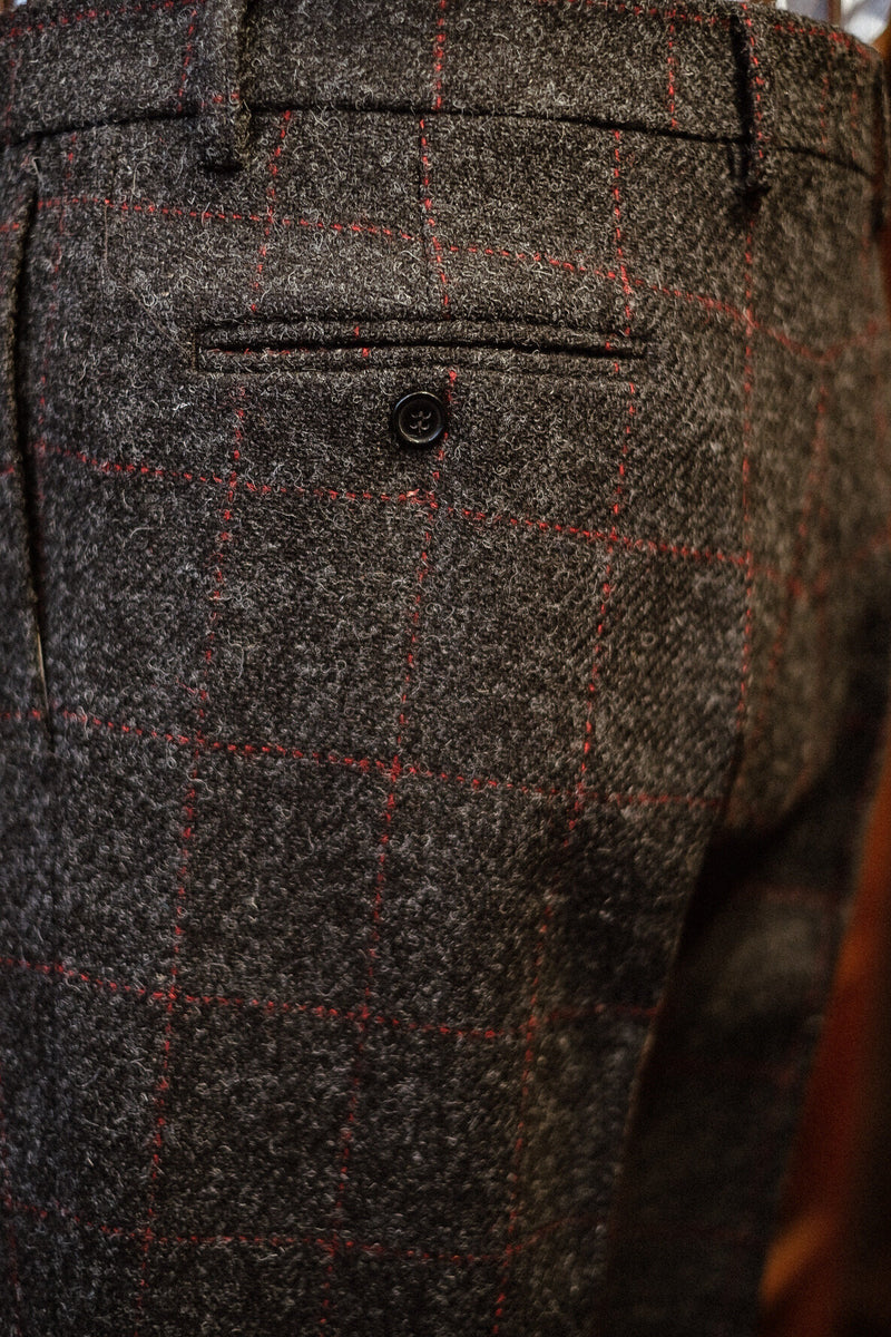 Edison Harris Tweed Trousers - Red Check