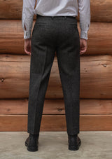 Edison Harris Tweed Classic Trouser - Charcoal Herringbone