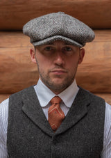 Edison Harris Tweed Waistcoat - Charcoal Herringbone