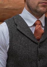 Edison Harris Tweed Waistcoat - Charcoal Herringbone