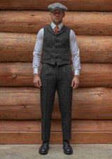Edison Harris Tweed Waistcoat - Charcoal Herringbone