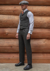 Edison Harris Tweed Waistcoat - Charcoal Herringbone