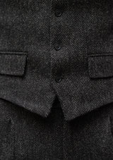 Edison Harris Tweed Waistcoat - Charcoal Herringbone