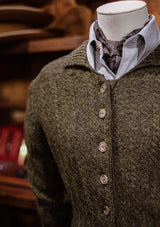 Frances Ladies Lambswool Cardigan - Pine Green