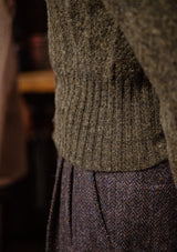 Frances Ladies Lambswool Cardigan - Pine Green