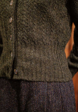 Frances Ladies Lambswool Cardigan - Pine Green