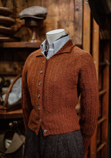 Frances Ladies Lambswool Cardigan - Rust