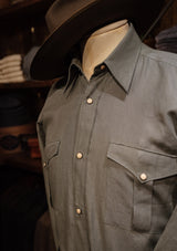 Western Linen Shirt - Fern Green