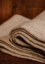 Super-soft Lambswool Ribbed Scarf - Oat