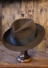 Wellsburg Fedora - Brown With Pleated Ribbon