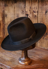 Barstow Wide Brim Fedora - Black