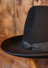 Barstow Wide Brim Fedora - Black