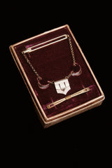1930's Collar & Tie Bar Set By Jacques Kreisler USA In Original Gift Box #9