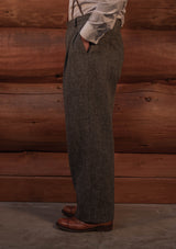 Bailey Harris Tweed Clark Trouser - Grey Herringbone