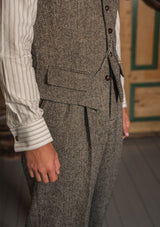 Bailey Harris Tweed Waistcoat - Old Oak Herringbone