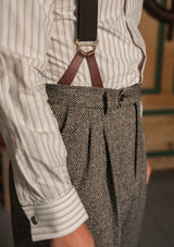 Spearpoint Japanese Cotton Shirt - Cinder Pinstripe