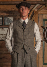 Bailey Harris Tweed Waistcoat - Old Oak Herringbone
