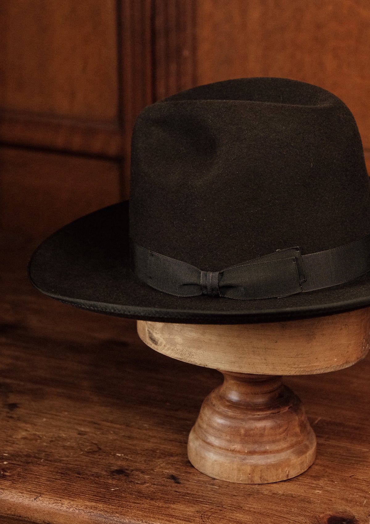 Barstow Wide Brim Fedora - Dark Brown