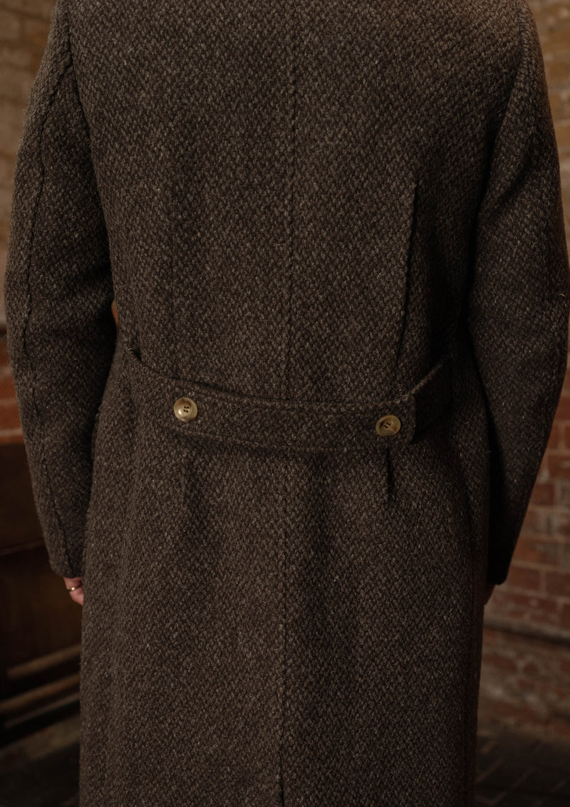 Bawden Double Breasted Pure Wool Overcoat - Faded Brown Barleycorn